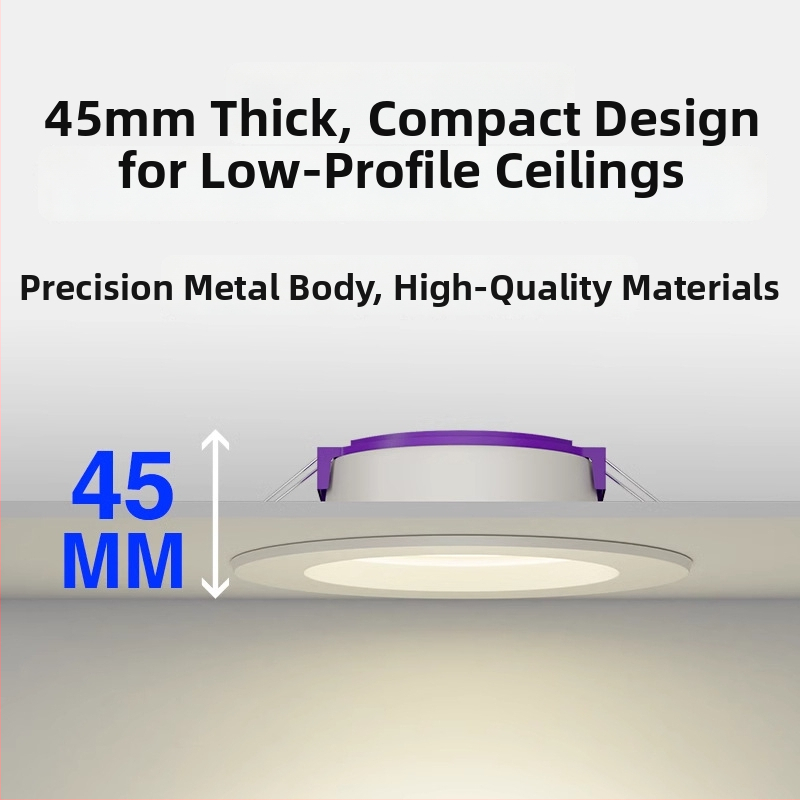 LED griestu iebūvētā gaisma, 7W/9W/12W, 220V, slēpta uzstādīšana, 3000K/4000K/6500K, CRI 70–79, Qianhua