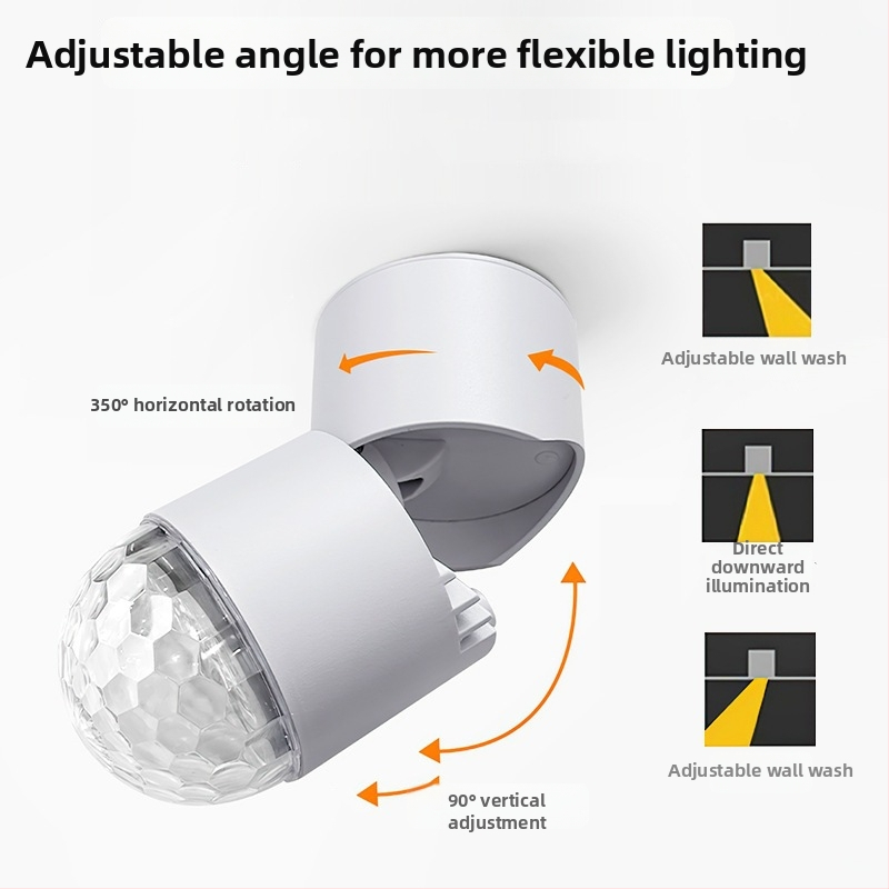 LED ambientné svetlo s vodným vlnovým vzorom, povrchovo montované reflektorové osvetlenie do chodby, moderný minimalistický štýl, 220V, hliníkové puzdro, ovládanie káblom