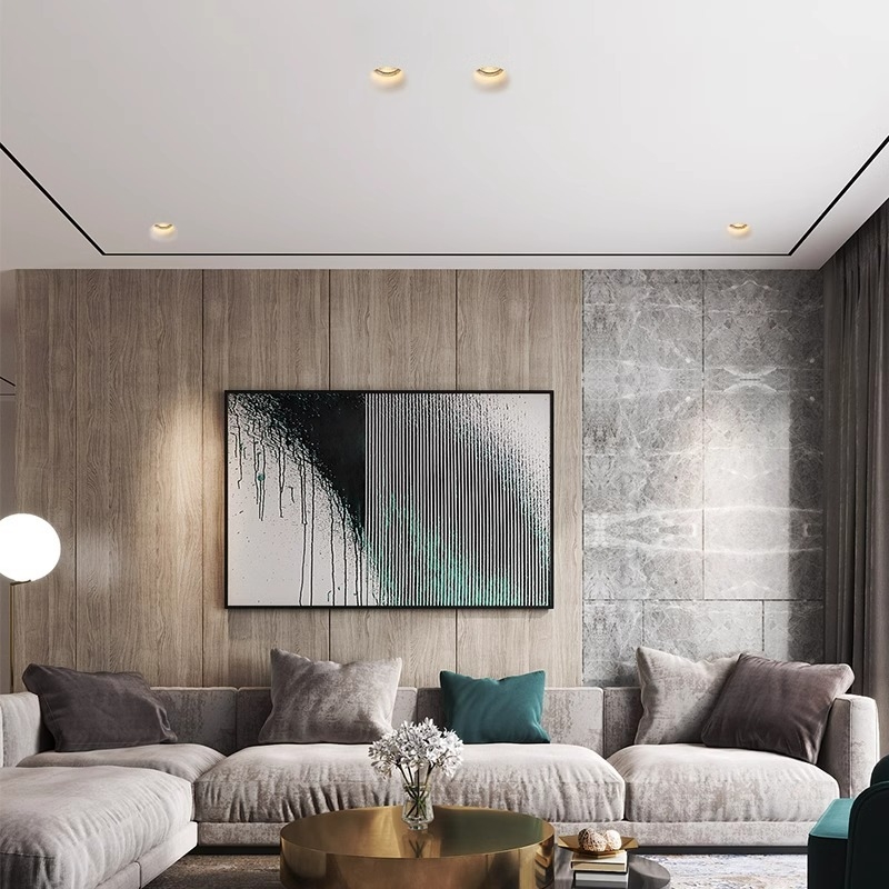 Downlight din ipsos cu GU10, LED, 6-10W, 220V, dimming în trei tonuri (3000K/4000K/6000K), CRI ≥90, instalare ascunsă