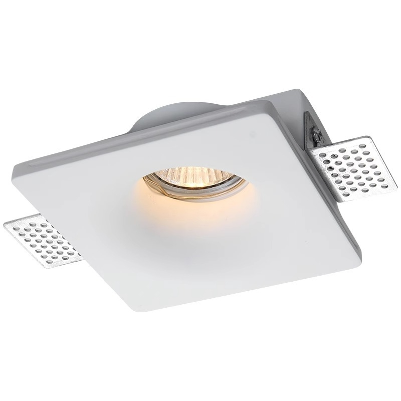 Downlight din ipsos cu GU10, LED, 6-10W, 220V, dimming în trei tonuri (3000K/4000K/6000K), CRI ≥90, instalare ascunsă
