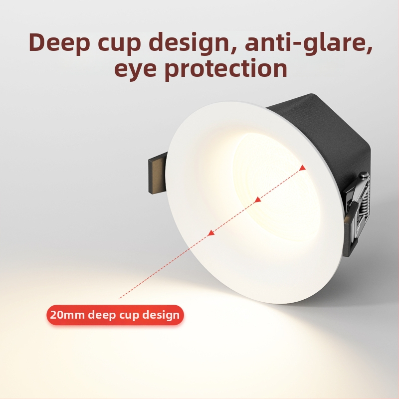 LED griestu downlight, bezrāmu dizains, slēgta uzstādīšana, 220V, CRI ≥90, darbības ilgums 20000h, korpuss no metāla mākslas stila