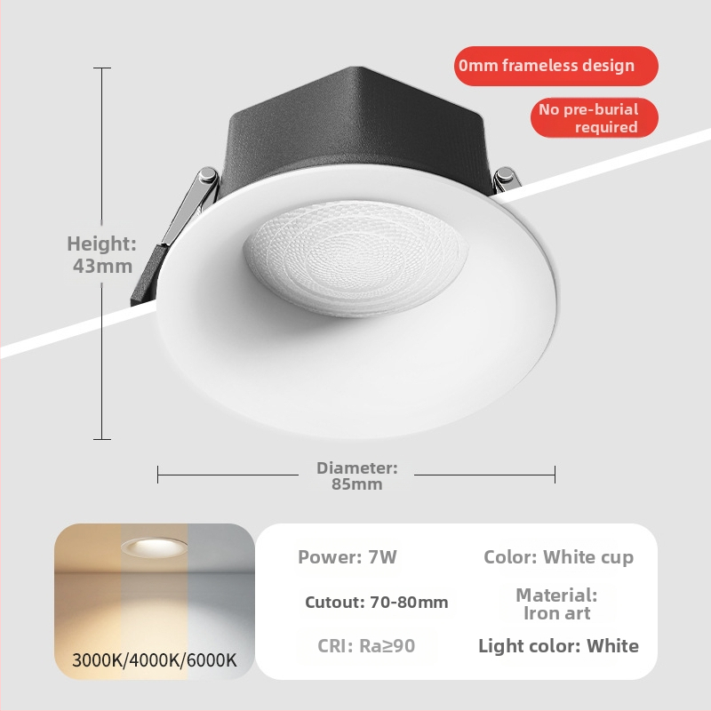 LED laevalgusti be raamita, peidetud paigaldus, 220V, CRI ≥90, tööiga 20000h, korpus metallikunsti stiilis