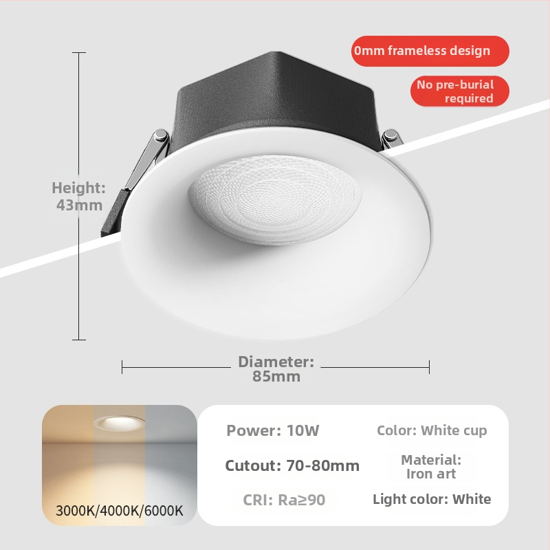 LED laevalgusti be raamita, peidetud paigaldus, 220V, CRI ≥90, tööiga 20000h, korpus metallikunsti stiilis