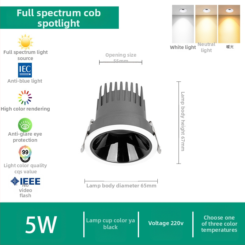 LED valgus kodumajuseks, sisse ehitatud laevalgusti, 220V, Puri kiip, alumiiniumkorpus, lülitiga juhtimine