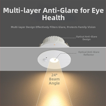 LED downlight infrapuna liikumisensoriga, peidetud lakke, 85–265 V, 630–810 lm, 3000K/4000K/6000K