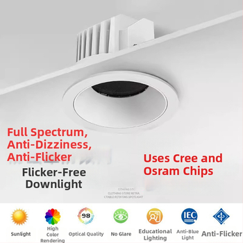 LED downlight CRI ≥90, 220V, peidetud paigaldus, alumiiniumkorpus