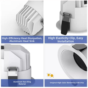 LED downlight CRI ≥90, 220V, peidetud paigaldus, alumiiniumkorpus