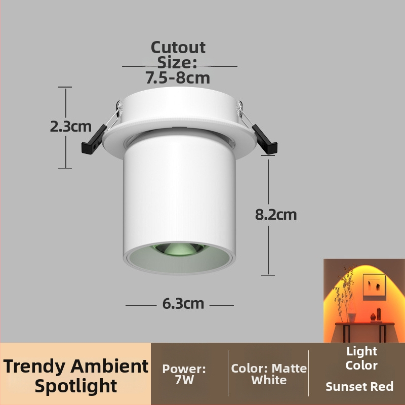 LED повърхностно монтиран прожектор с регулируем ъгъл за входно антре — модерен стил, алуминиев корпус, 220V, CRI≥95, бутонен превключвател