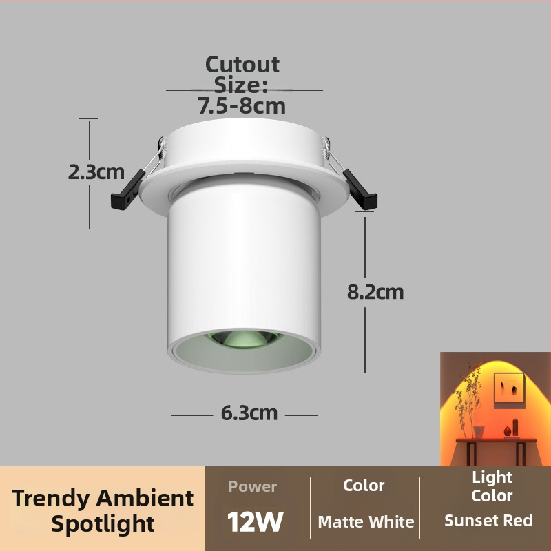 LED повърхностно монтиран прожектор с регулируем ъгъл за входно антре — модерен стил, алуминиев корпус, 220V, CRI≥95, бутонен превключвател
