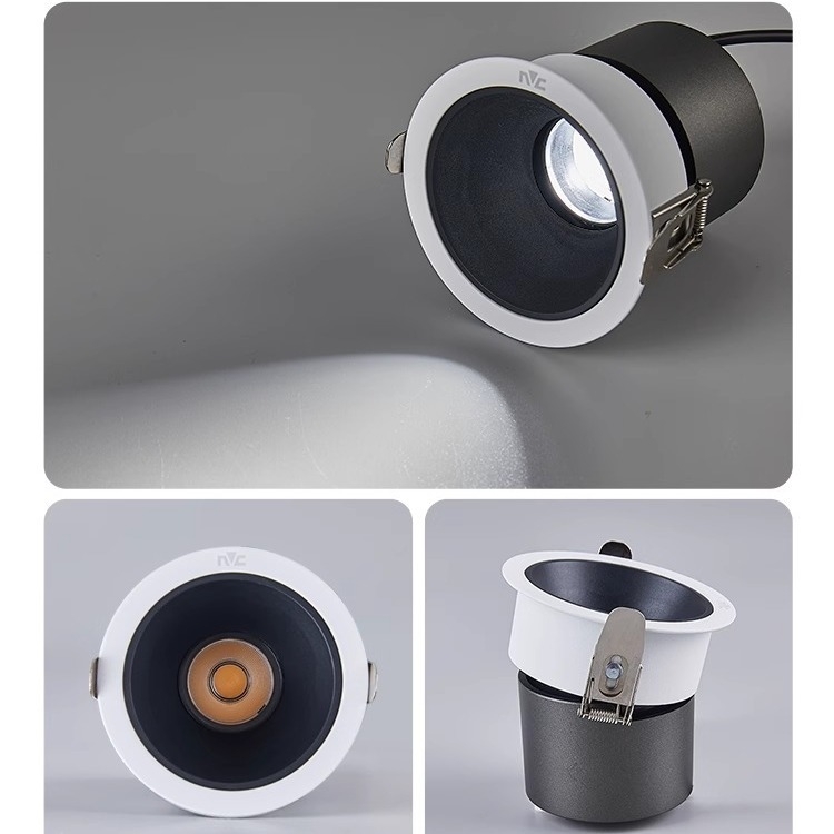 LED COB осветител за таван, дълбок купол антиотразителен, вградена, тесен ръб, модел RA97, 220V, алуминиев корпус, стенно управление