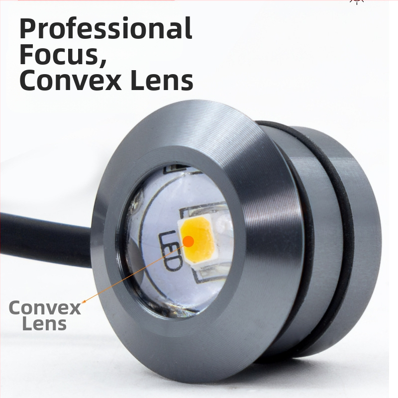 Įmontuotas Cat-Eye LED prožektorius vitrininėms ir vyno spintoms, 12V žemas įtampa, apvalus aliuminio lydinio korpusas, paslėptas spintos apšvietimas