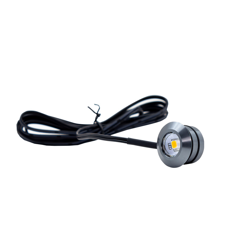 Вградена LED прожектор за котешко око за витрини и винени шкафове, 12V ниско напрежение, кръгъл корпус от алуминиев сплав, скрит шкафов осветител