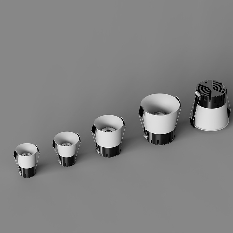 Pinton кръгла извита безрамкова COB светлина за таван, 220V, бутонно управление, алуминиев корпус