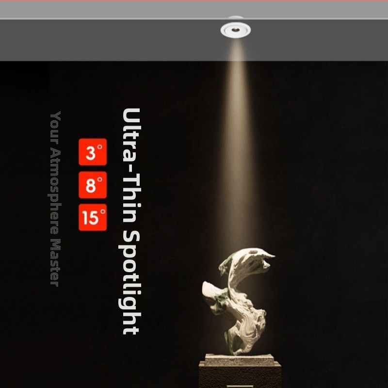 Seinasse paigaldatav COB spott LED 3W, ultraõhuke, kiirgusnurkade 3°/8°/15°, CRI ≥95, 220V