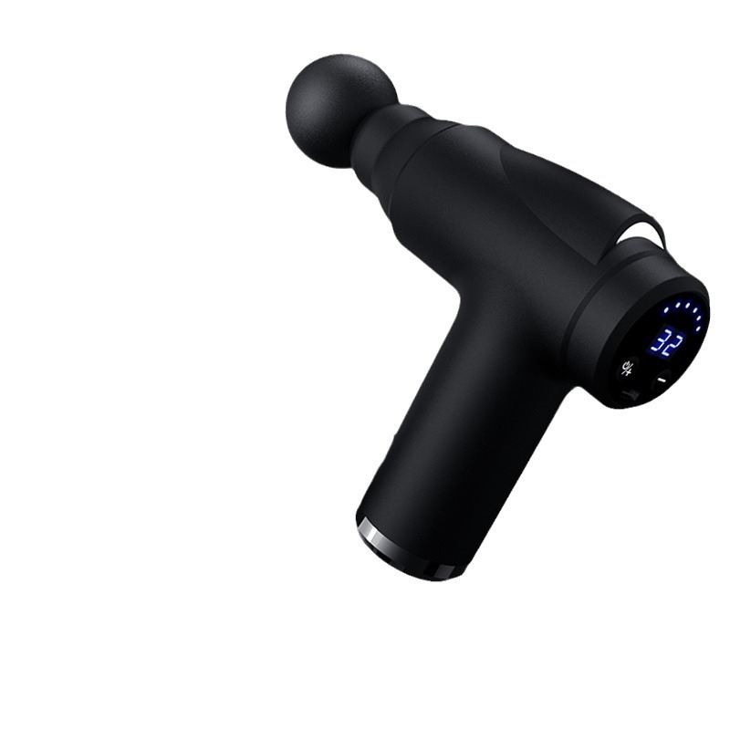 Massager za fasciju s kefnim motorom, LCD zaslon, 5+ brzina, 4 glave, autonomija 3–6 sati