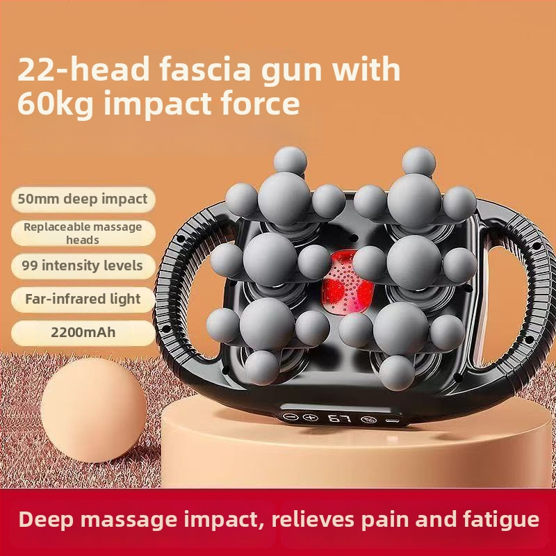 Mini prenosný masážny prístroj pre celé telo s 6 hlavi, nízka hlučnosť, vstavaná batéria 1200–2000 mAh, výdrž batérie 1–3 h