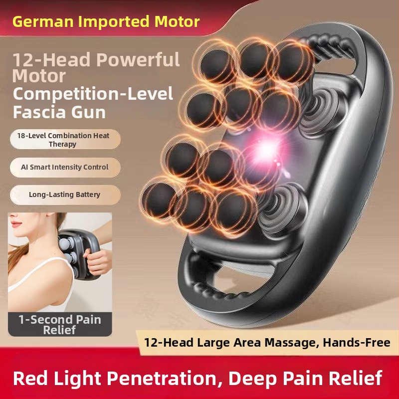 Mini prenosný masážny prístroj pre celé telo s 6 hlavi, nízka hlučnosť, vstavaná batéria 1200–2000 mAh, výdrž batérie 1–3 h