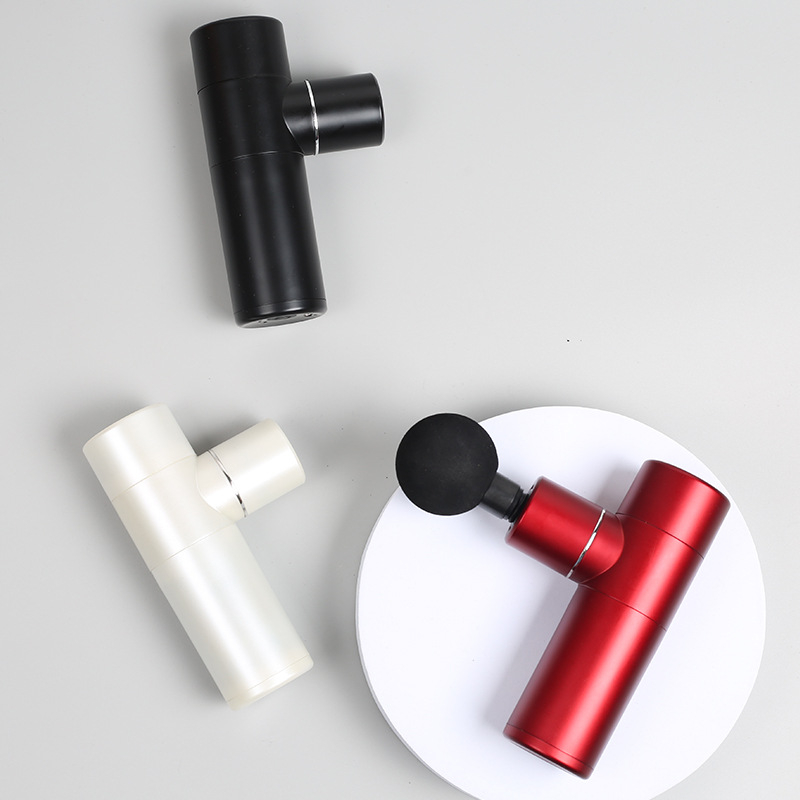 Masazno oružje za fasciju s brushless motorom, kompaktno prenosno uređaj za opuštanje mišića (ugrađena baterija, 4 nastavka, 4 brzine, buka 46-70 dB)