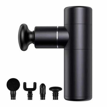 Mini masažni pištolj od aluminijske legure, s bezčetkasti motorom, prijenosni, višepozicijsko podešavanje, 4 nastavka