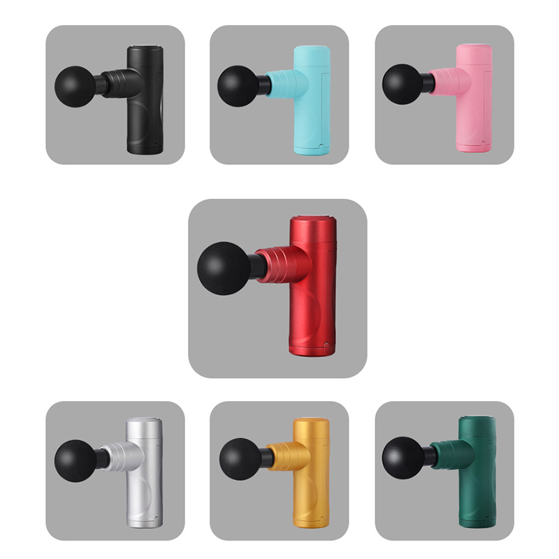 Mini masažni pištolj od aluminijske legure, s bezčetkasti motorom, prijenosni, višepozicijsko podešavanje, 4 nastavka