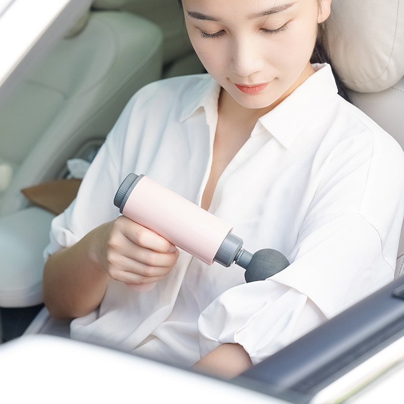 Professzionális hordozható fascia masszírozó (Brushed motor, 4 fej masszírozó, 800-1000 mAh akkumulátor, LCD kijelző, 5+ fokozat)