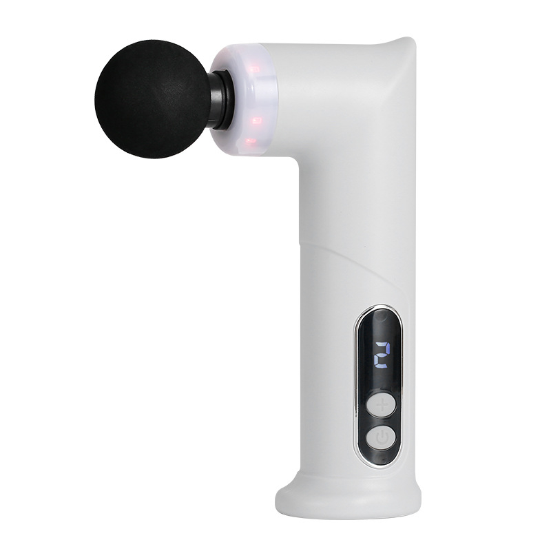 Masazer fascia za kućnu upotrebu s motorom s četkicama, LCD zaslon, 4 nastavka za masažu, ugrađena baterija 1000–1200 mAh, trajanje baterije 1–3 sata