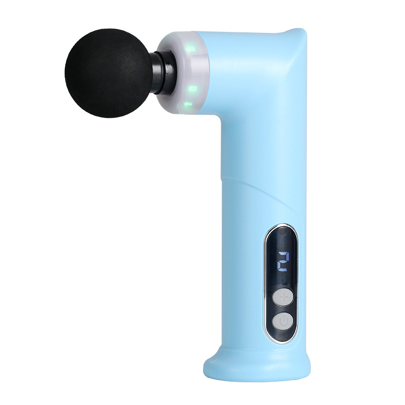 Masazer fascia za kućnu upotrebu s motorom s četkicama, LCD zaslon, 4 nastavka za masažu, ugrađena baterija 1000–1200 mAh, trajanje baterije 1–3 sata