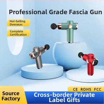 Fasijos masažo įrenginys su 5+ greičiais, LCD ekranas, 4 masažo galvutės, įmontuota baterija 1200–2000 mAh, 24 W galia, triukšmas iki 36 dB