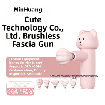 Mini fascia masažo pistoleto su 5 galvutėmis, bešepetinis variklis, 4 greičiai, įmontuota 7.4V baterija, tylus – iki 36 dB