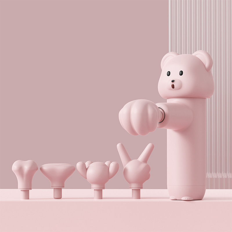 Mini masaj fascial cu 5 capete, motor fără perii, 4 viteze, baterie încorporată 7.4V, zgomot scăzut sub 36 dB