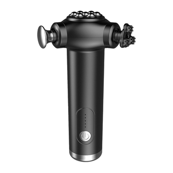 Masaj electric profesional cu trei capete – masaj fascia portabil pentru relaxare și fitness, baterie încorporată, 5 viteze, autonomie 1–3 h