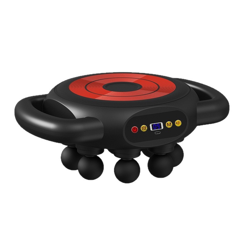 Fascia Gun masaj pentru mușchi - 4 capete, motor cu peri, baterie încorporată 1200-2000 mAh, display LCD, 5+ niveluri de viteză (zgomot sub 36 dB)