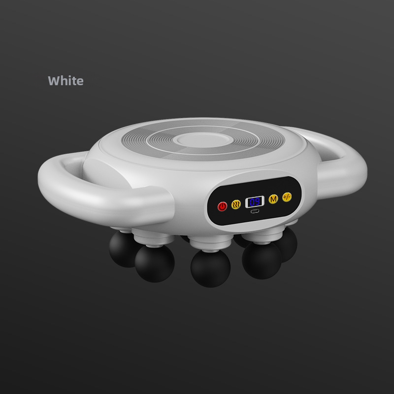 Fascia Gun raumenų masažuoklis - 4 galvos, šepetėlinis variklis, įmontuota baterija 1200–2000 mAh, LCD ekranas, 5+ greičio lygiai (triukšmas < 36 dB)