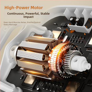 Šešių galvų fascijos masažuoklis su įmontuota baterija 2000–4000 mAh, veikimo laikas 6–8 valandos, daugiau nei 5 greičio režimai, tyliai veikia (<36 dB)