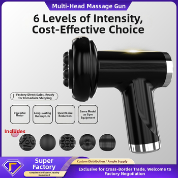 Pārnēsājams elektriskais fascia masāžas instruments ar 5 galviņām, 5+ ātrumi, iekšēja akumulatora jauda 1200-2000 mAh, zems trokšņa līmenis