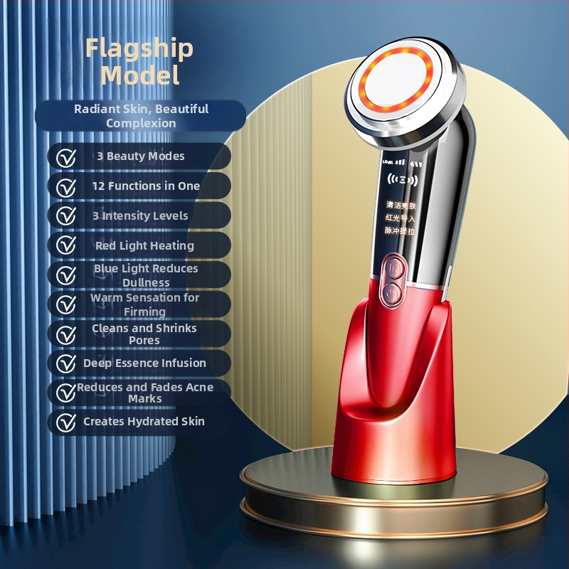 Veido masažuoklis su veido valymu ir odos atjauninimu; įmontuota baterija 500–800 mAh; nešiojamas dizainas.