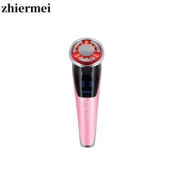 Uređaj za mikrostruju za lifting i učvršćivanje kože, zagrijavanje lica, vibracijski masaž i LED svjetlosna terapija za pomlađivanje kože; ugrađena baterija 800–1000 mAh, IPX6 vodootpornost