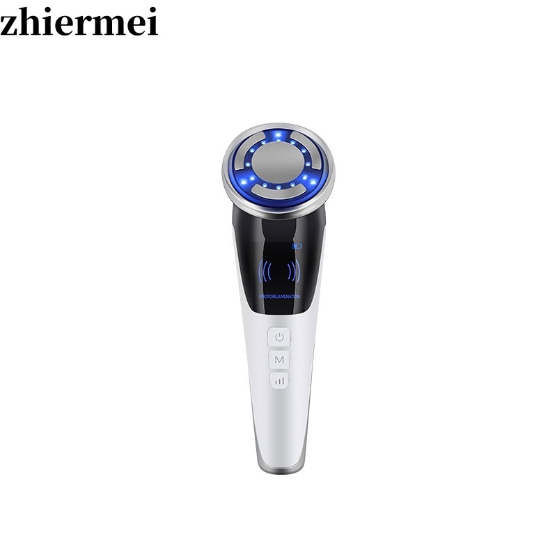 Uređaj za mikrostruju za lifting i učvršćivanje kože, zagrijavanje lica, vibracijski masaž i LED svjetlosna terapija za pomlađivanje kože; ugrađena baterija 800–1000 mAh, IPX6 vodootpornost