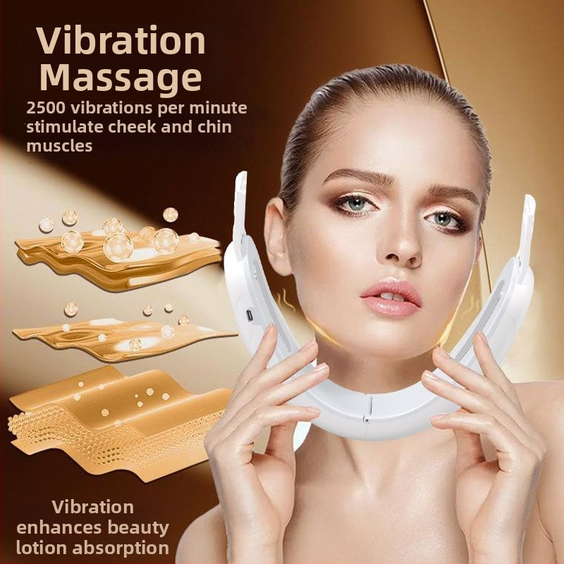 Prístroj na zúženie tváre s EMS mikroprúdom, ultrazvukom a farebným svetlom, prenosný, vstavaná batéria 300–500 mAh