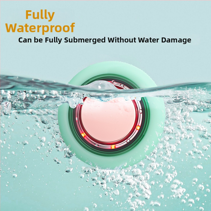 MOONSITI Електрическа силиконова четка за почистване на лицето с вибрация и затоплящ ефект, вградена батерия, 2 скорости