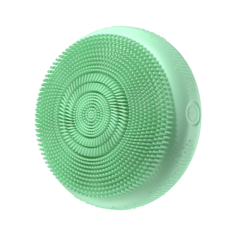 MOONSITI Електрическа силиконова четка за почистване на лицето с вибрация и затоплящ ефект, вградена батерия, 2 скорости