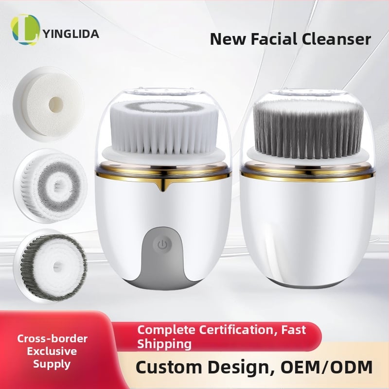 Четка за почистване на лице, електрическа, водоустойчива, с меки четки, многофункционална, две скорости