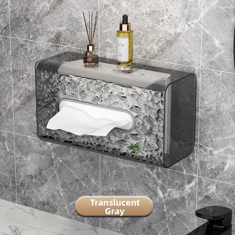 Seininei nosinių dėžutė su ledinio rašto dizainu, iš plastiko, vonios kambariui, lengvas prabangos stilius, daugiafunkcinė