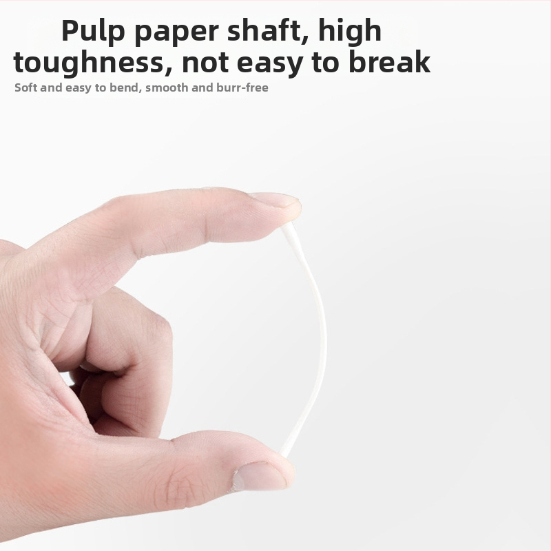 Kūdikių medvilniniai vatos lazdelių su dviguba šaukštelio galvute ausų ir nosies valymui – 100% medvilnė, viengubas sluoksnis, pakuotė 120 vnt