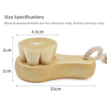 Käsitsi näopuhastus harja puidust ploomikujulise käepideme, pehmed karvad, sügav porade puhastus ja mustade punktide eemaldamine