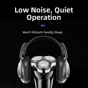 Elektrinis skutimosi prietaisas su plaukiojančia 3 peilių galva, nuimamama ir plaunama pjovimo galvutė, įmontuota baterija 300–500 mAh, veikimo laikas iki 60 min, įkrovimo laikas 1 val