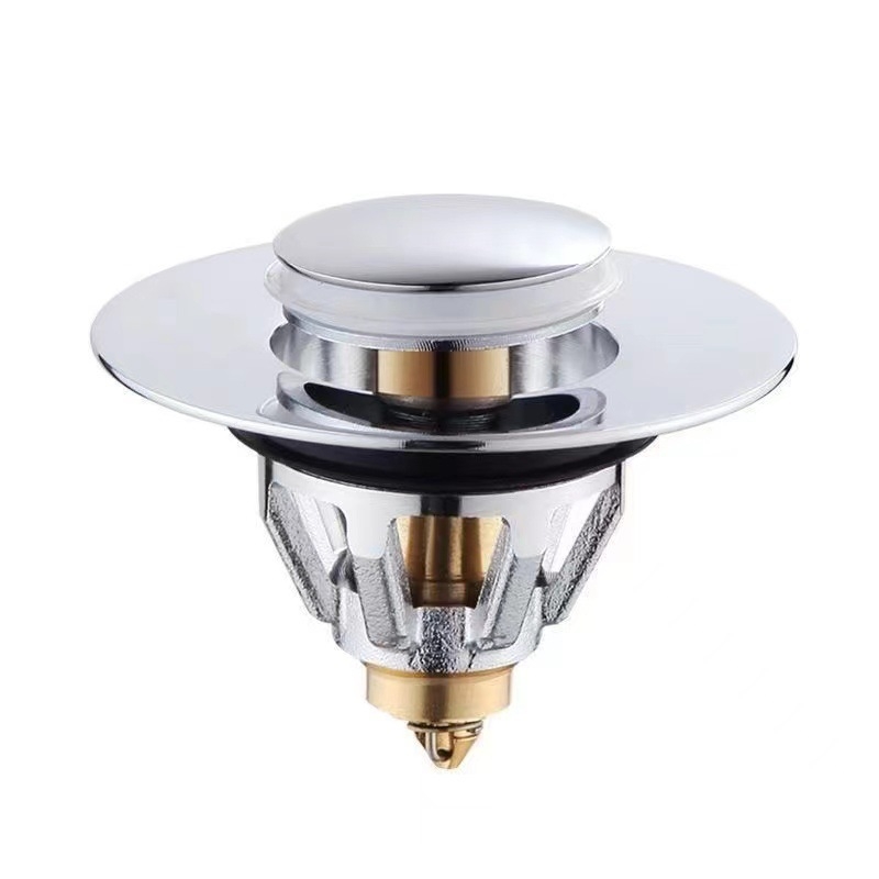 Дренажен филтър за мивка с Bounce Core, меден материал, двойна глава, Bounce тип, модерен стил.