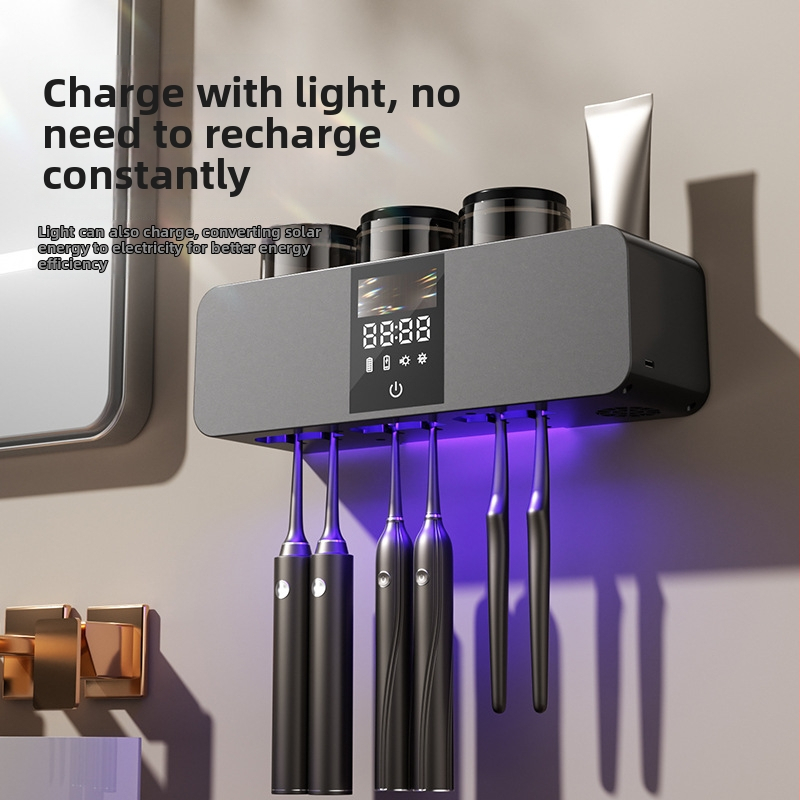 Seinale paigaldatav UV desinfitseeriv hambaharja sterilisaator koos õhu-kuivamisega, puutetundlik juhtimine, USB toide, maks. 10W (RA-613, Kindness)