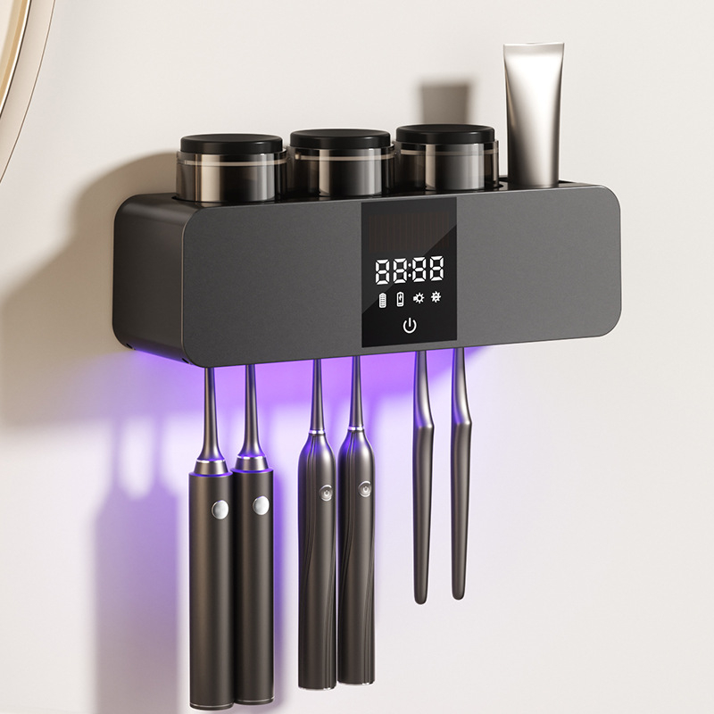 Стенно монтиран UV дезинфекционен стерилизатор за четки за зъби с въздушно сушене, управление с тъч екран, USB захранване, мощност до 10W (RA-613, Kindness)