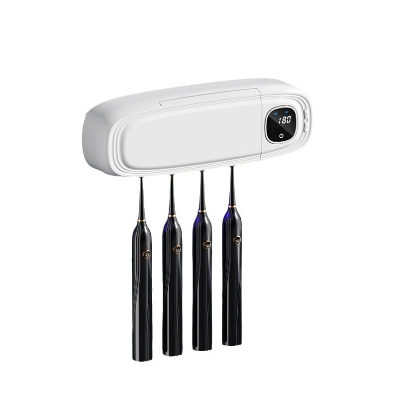 Интелигентен стерилизатор за четки за зъби YK-008 — UV-C дезинфекция и сушене с въздух, 3-мин цикъл, 5W, стенен монтаж без следи от лепило